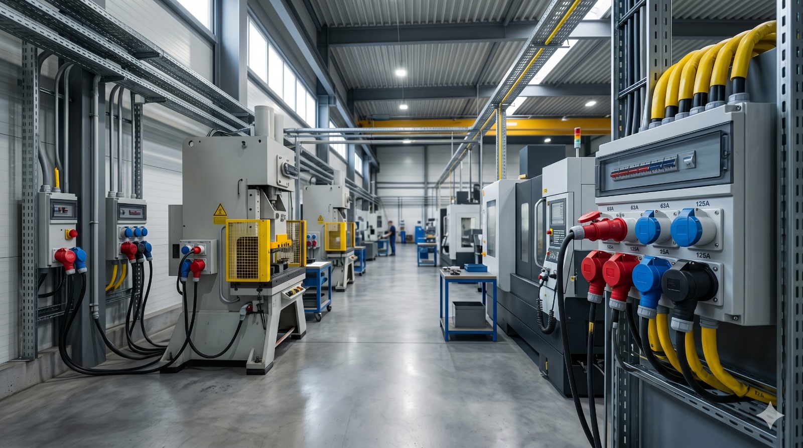 TRX industrial sockets feeding machines on a production line