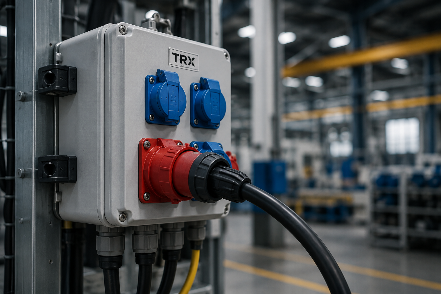 TRX combination socket box on a factory production line