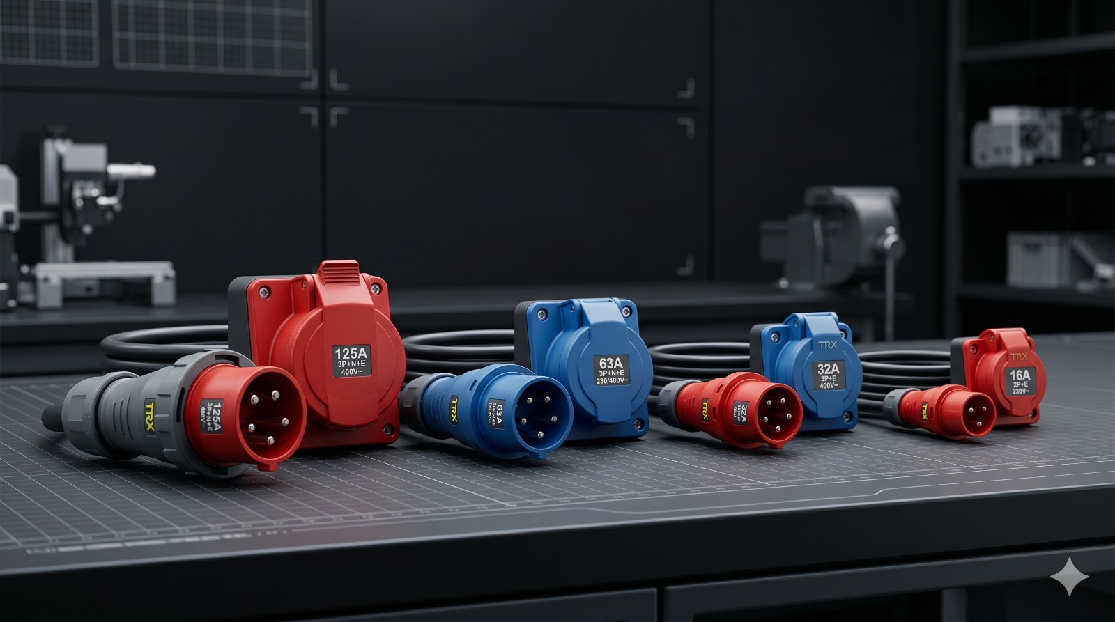 TRX industrial plugs and sockets — IEC 60309 certified range