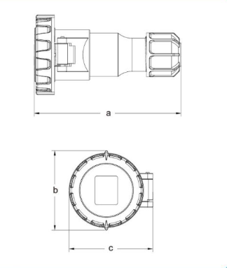 SOCKET POWER  INDUSTRIAL 3P/4P/5P 125A CEE — dimensional drawing