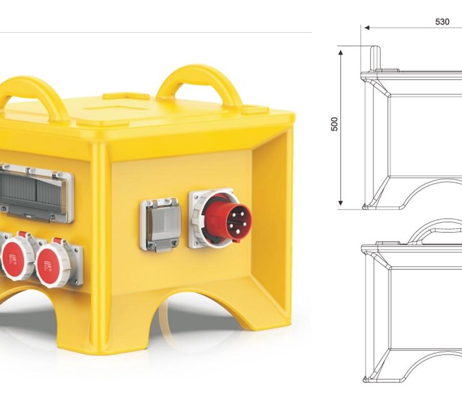 PORTABLE INDUSTRIAL POWER DISTRIBUTION SOCKET BOX IP67